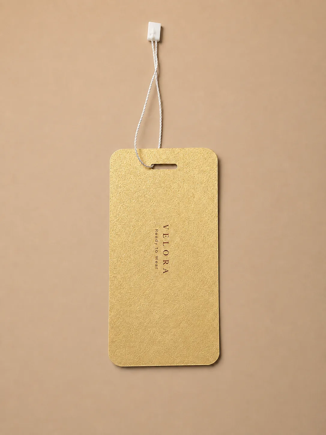 Layered branded hang tag with printed logo