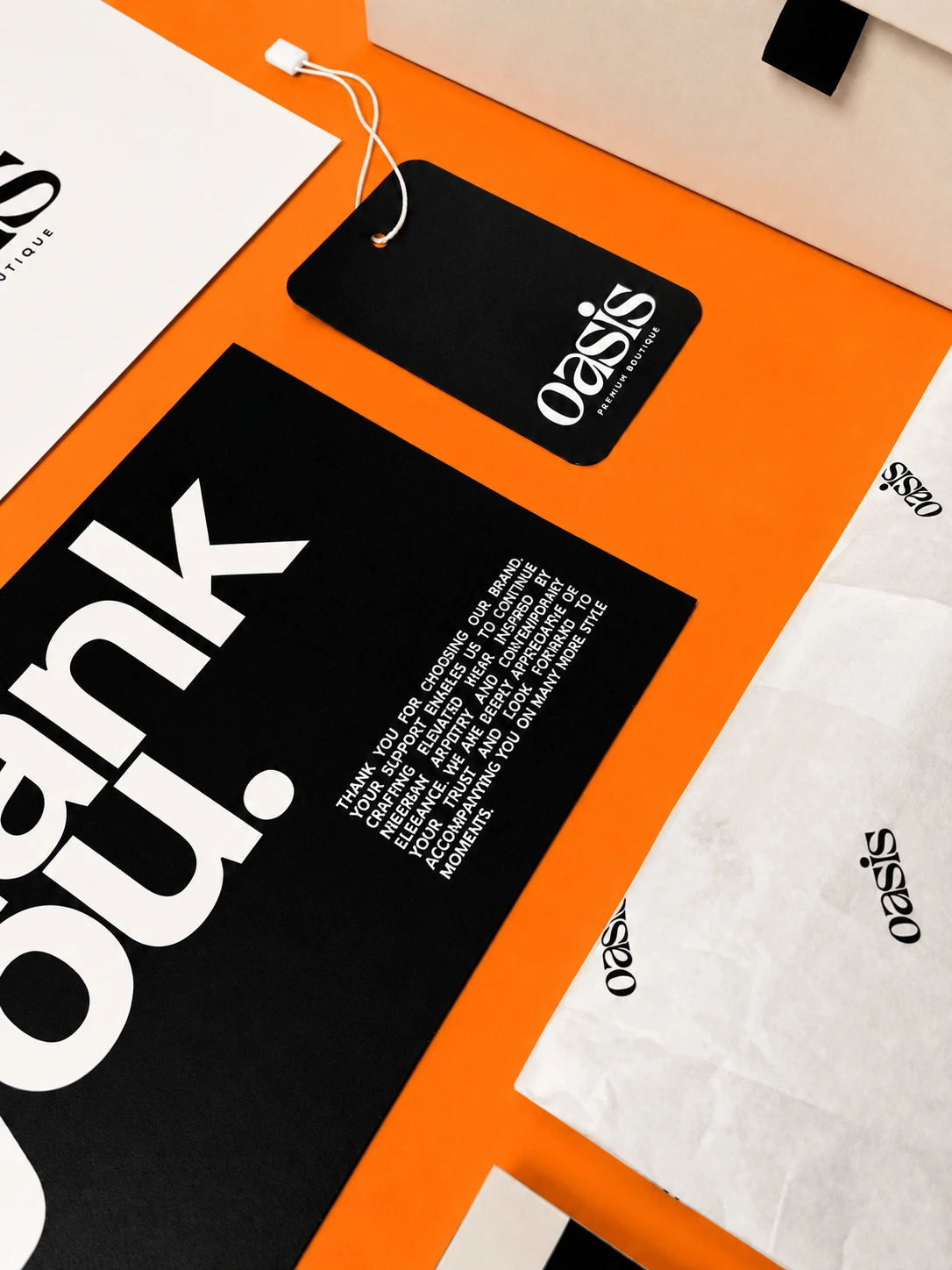 Packaging system with thank-you card and envelope